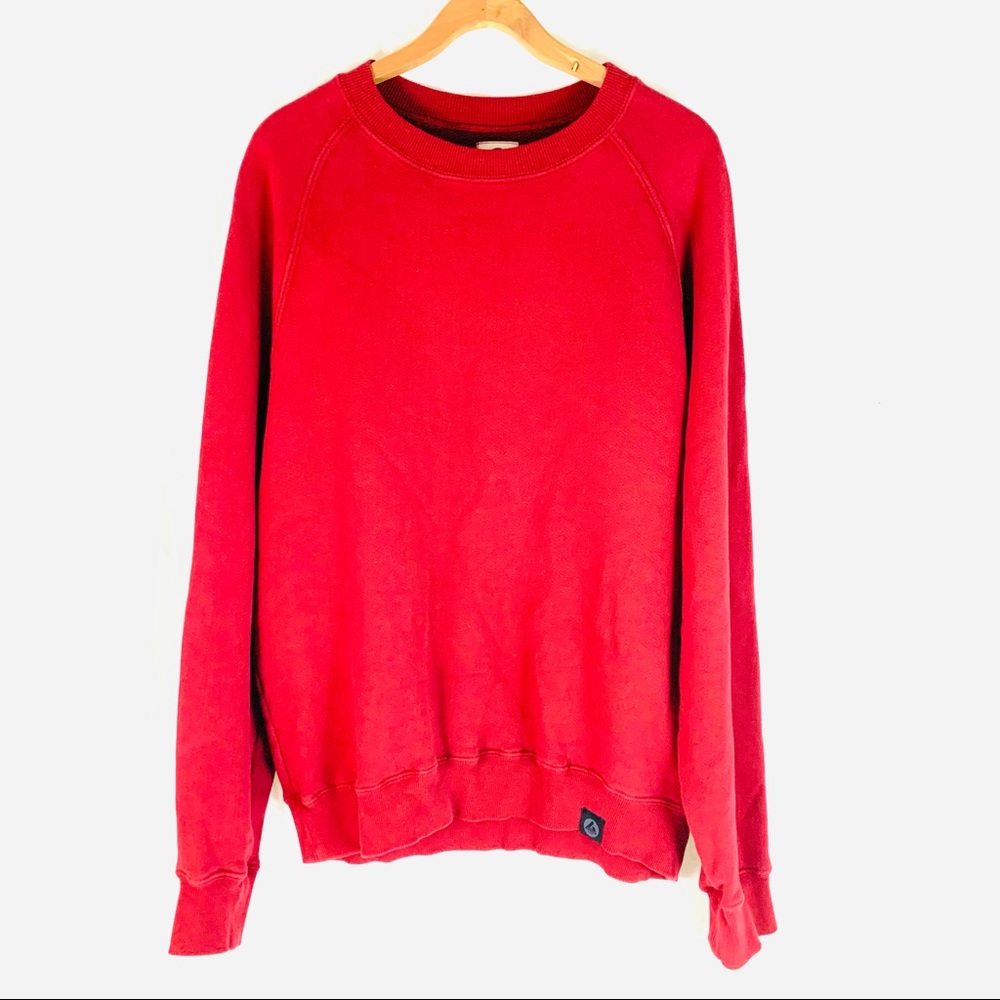AMERICAN GIANT Sweatshirt Large Maroon Burgundy Cotton Comfort Activewear